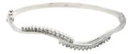 Pulseira Feminina Rígida Em Prata 925 Com Zircônias