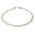 Pulseira Feminina Trançada Italiana 3 Fios Mista Em Prata925