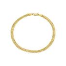 Pulseira Feminina Veneziana Dupla 18cm Ouro 18k Maciça