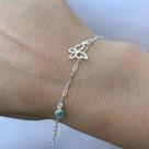Pulseira Feminina Zircônia Azul Borboleta Prata 925 Legítima Pulseira Feminina Zircônia Azul Borboleta Prata 925 Legítima