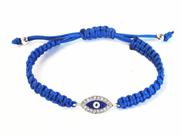 Pulseira Feng Shui Import Olho Grego Azul Ajustável