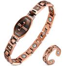 Pulseira Feraco Pure Copper Magnetic com design cruzado