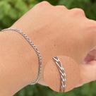 Pulseira Fígaro Aço Inox Prateada Antialérgica Não Escurece Resistente Unissex Masculina Feminina Ajustável Durável Brilho Premium Brilhante