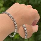 Pulseira Fígaro Aço Inox Prateada Antialérgica Não Escurece Resistente Unissex Masculina Feminina Ajustável Durável Brilho Premium Brilhante