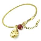 Pulseira Fio Alemão Com Pingentes Banho Ouro 18k 433