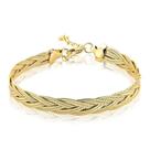 Pulseira Fita Trançada Folheada a Ouro 18k