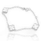 Pulseira Flor 3 Trevo Em Prata Original 925 Delicada Unissex Pulseira Flor 3 Trevo Em Prata Original 925 Delicada Unissex