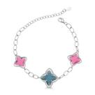 Pulseira Flor de Espinélios em Prata com Ródio