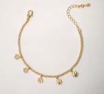 Pulseira Flores Desenhadas Penduradas Banhada em Ouro 18K