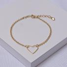 Pulseira Folheada a Ouro Elo Português com Coração Pulseira Folheada a Ouro Elo Português com Coração