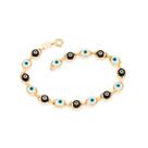 Pulseira folheada a ouro olho negro COLORIDO 551412 Rommanel