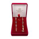Pulseira Folheada a Ouro Pedras Coloridas Oval 18,5cm Semijoia