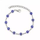 Pulseira folheada olho grego azul