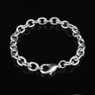 Pulseira Folheada Prata 925 Elos 20cm Corrente Masculina Feminina Banhada Luxo Fecho de Segurança