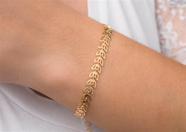 Pulseira folheado a ouro Cristalsemijóias