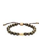 Pulseira Fossil Galaxy Beads com fecho deslizante de pirita cinza