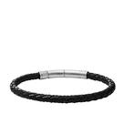 Pulseira Fossil JF00510797 Couro Trançado Preto 20-22cm