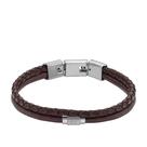Pulseira Fossil JF04702040 em couro marrom com vários fios