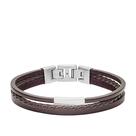 Pulseira Fossil masculina de couro marrom ajustável JF03323040