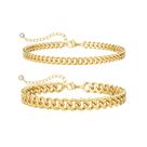 Pulseira Foxgirl Tornozeleiras Cubanas à Prova d'Água Banhadas a Ouro 14K Pulseira Foxgirl Tornozeleiras Cubanas à Prova d'Água Banhadas a Ouro 14K
