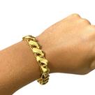 Pulseira Friso S Dupla Face 13mm Banhado a Ouro 18K 40g