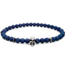 Pulseira Gafeno De Caveira Prata Masculina Azul