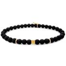 Pulseira Gafeno Preta Fosca Masculina Dourada Pulseira Gafeno Preta Fosca Masculina Dourada