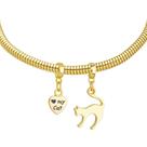 Pulseira Gato Berloque Banhado a Ouro 18k Pulseira Gato Berloque Banhado a Ouro 18k