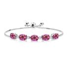 Pulseira Gem Stone King 6,7 ct Topázio Místico Rosa Prata
