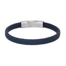 Pulseira Geoffrey Beene em couro trançado em aço inoxidável 20,5 cm