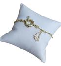 Pulseira Gestante Pezinho Pedra Zirconia F. Ouro Semi Joia Pulseira Gestante Pezinho Pedra Zirconia F. Ouro Semi Joia