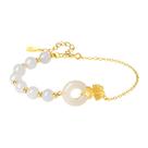 Pulseira Ginkgo Leaf e Hetian Jade Peace Buckle S925 Silver