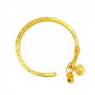Pulseira Gold Placer Open Cuff Lucky Word Engraving 27g