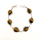 Pulseira Gotas Olho de Tigre Prata de Bali 925