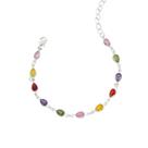 Pulseira Gotinhas Zircônias Colors Banhada a Prata