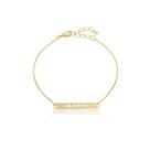 Pulseira Gratidão Placa Lisa Prata Banhada a Ouro 18K Pulseira Gratidão Placa Lisa Prata Banhada a Ouro 18K