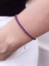 Pulseira gravata com resina vinho banhada em ouro 18k