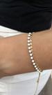 Pulseira gravata Resinada brancas banhada ouro 18k