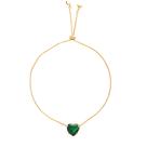 Pulseira Gravatinha Pedra Verde Esmeralda Folheado Ouro 18k