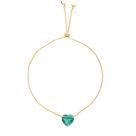Pulseira Gravatinha Pedra Verde Folheado A Ouro 18k