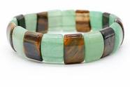 Pulseira Green Aventurine e Tiger Eye Stone Bead