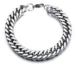 Pulseira Grossa Masculina Elo Duplo Aço Inox Legítimo Prata Pulseira Grossa Masculina Elo Duplo Aço Inox Legítimo Prata