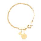 Pulseira Groumet Eu Te Amo Coração Folheada A Ouro Pulseira Groumet Eu Te Amo Coração Folheada A Ouro