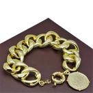 Pulseira Grumet 19cm Com Pingente 500 Réis Semelhante Ao De 1913 Banho Ouro 18k 4620