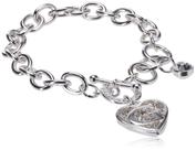 Pulseira GUESS Toggle Chain com logotipo Heart Link Charm