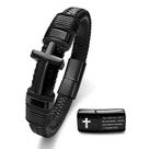 Pulseira Hoyazvet Black Cross para homens em aço inoxidável