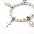 Pulseira Iansã Penduricalhos Branco Balé Cristal e Silicone