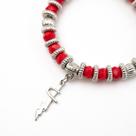 Pulseira Iansã Vermelha Espada-Raio Bravura Cristal Silicone