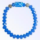 Pulseira Iemanjá Azul Claro com Firma Cristal e Silicone