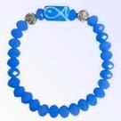 Pulseira Iemanjá Azul Claro com Firma Cristal e Silicone